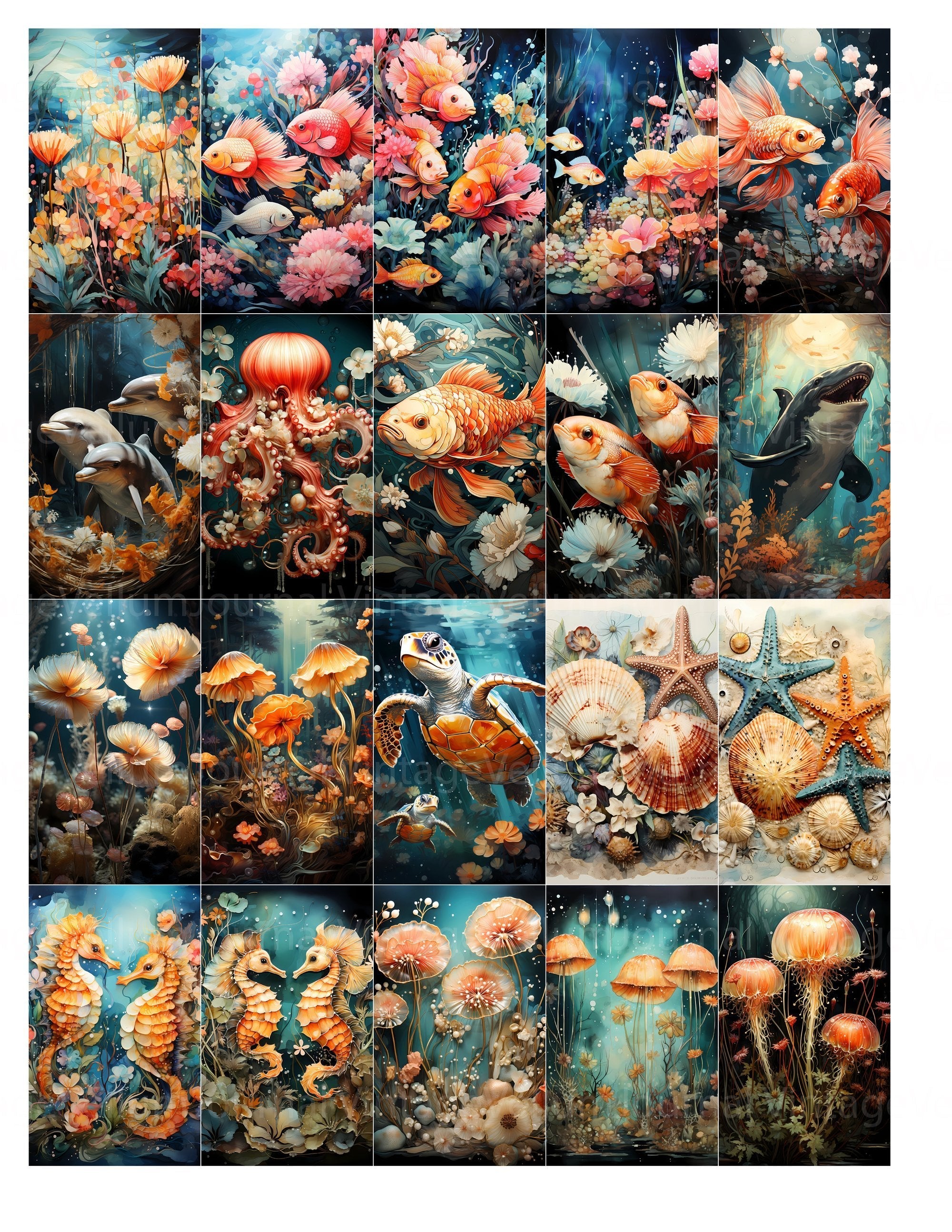 Cute Under the Sea Junk Journal Pages - CraftNest