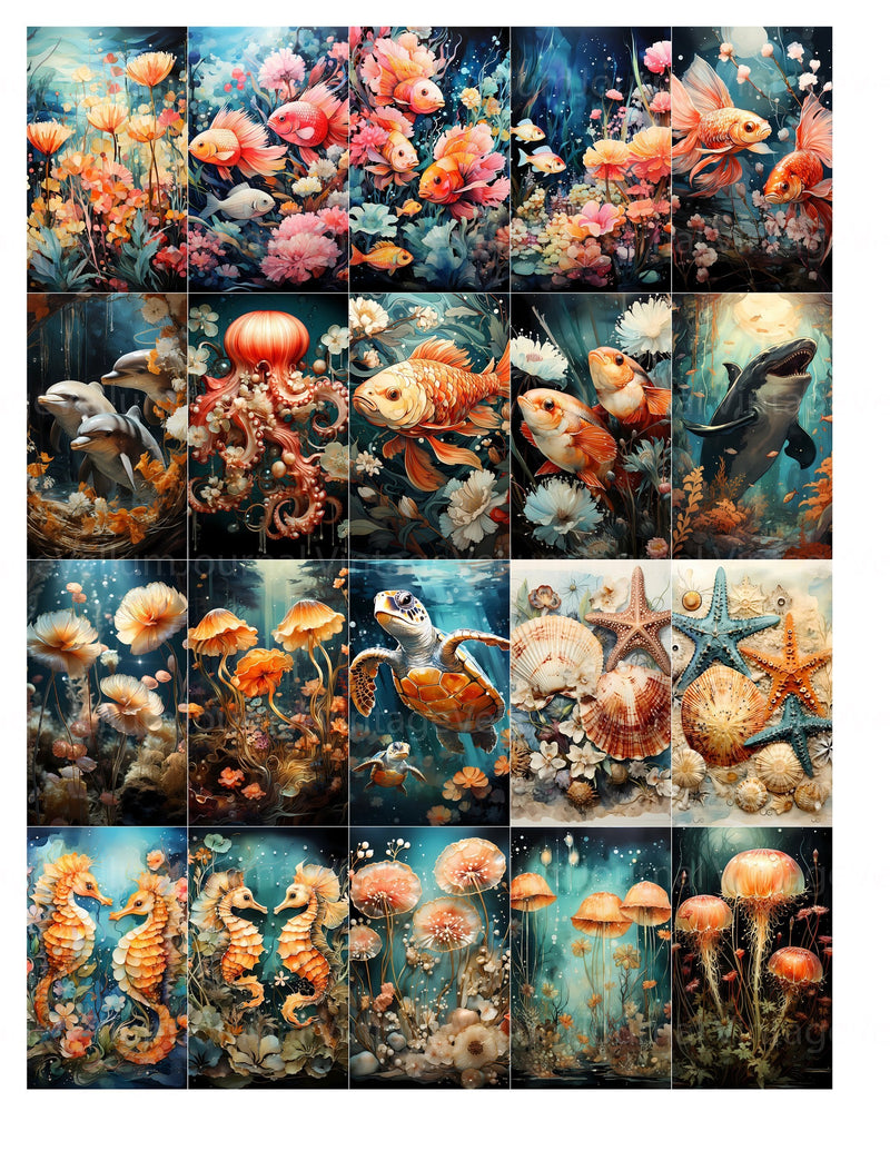 Cute Under the Sea Junk Journal Pages - CraftNest