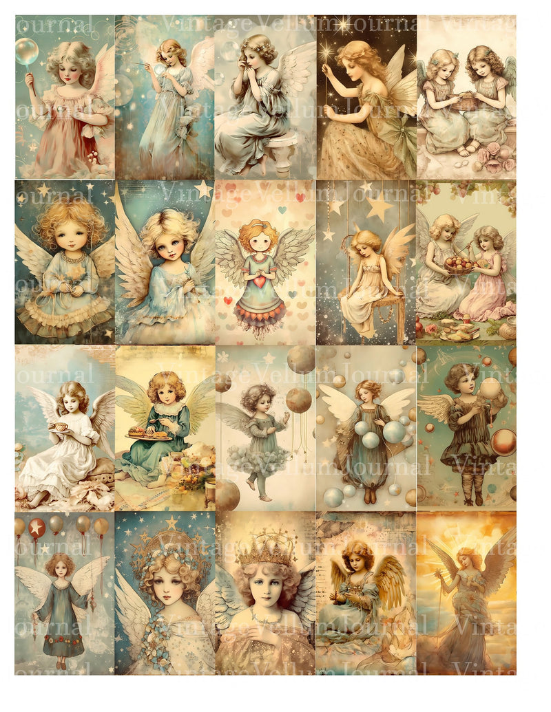 Cute Angels Junk Journal Pages - CraftNest