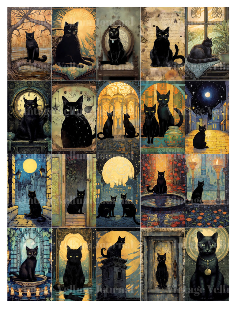 Black Cats Junk Journal Pages - CraftNest