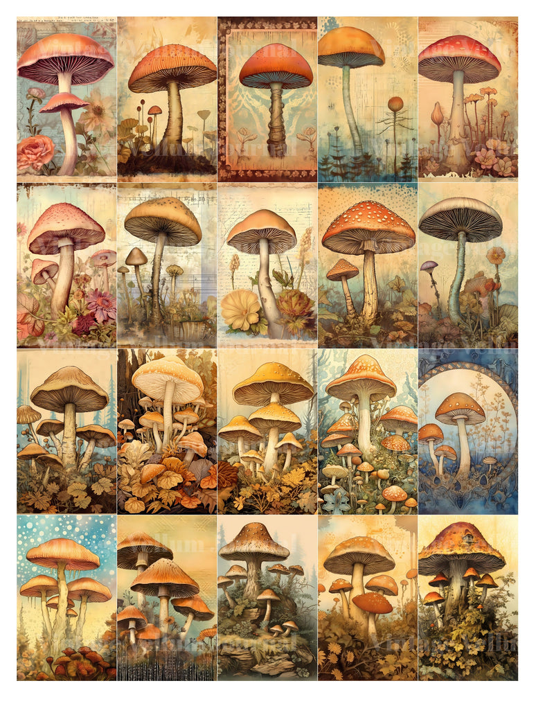 Wild Mushrooms Junk Journal Pages - CraftNest