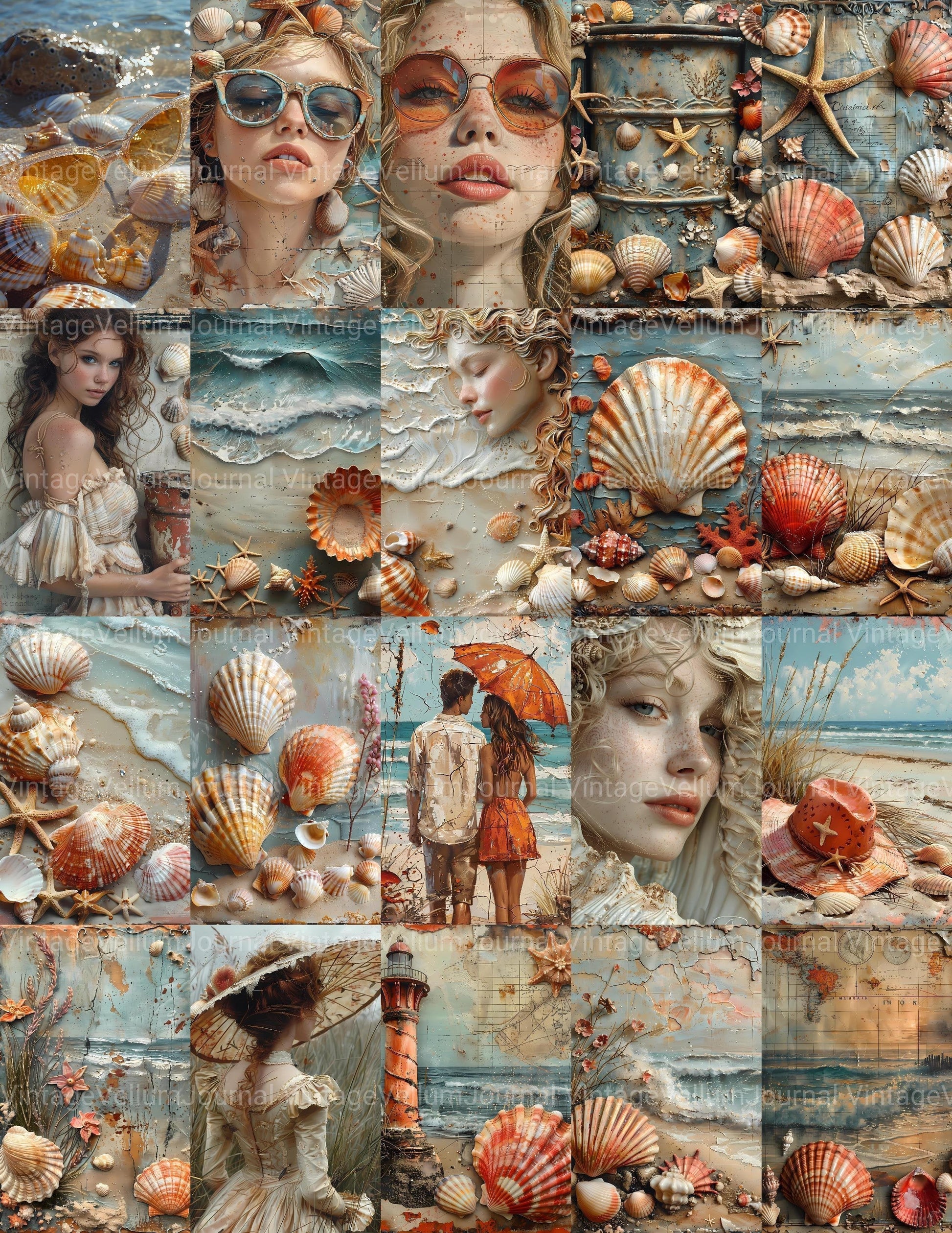 Beachcombing Junk Journal Pages - CraftNest - Digital Crafting and Art
