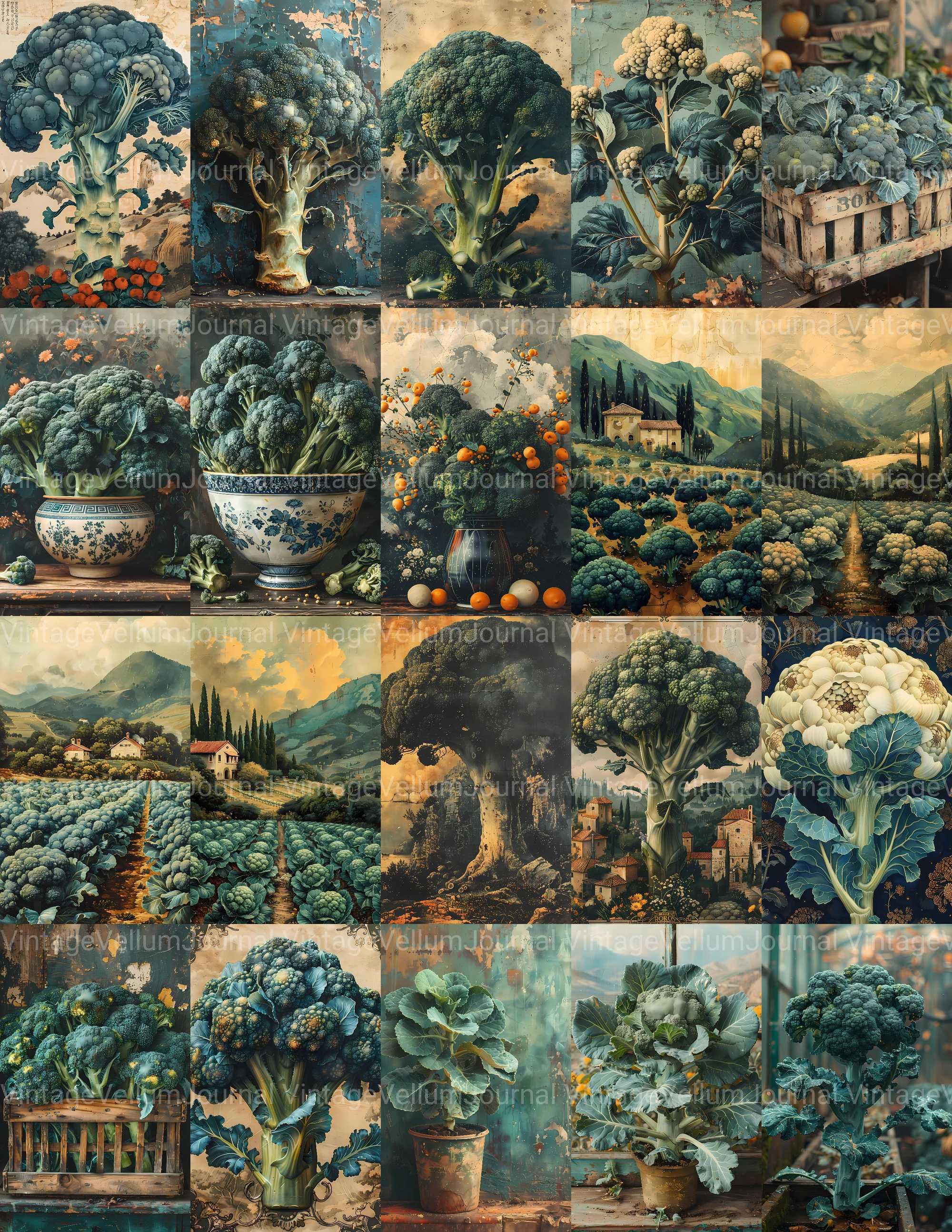 Broccoli Junk Journal Pages - CraftNest - Digital Crafting and Art