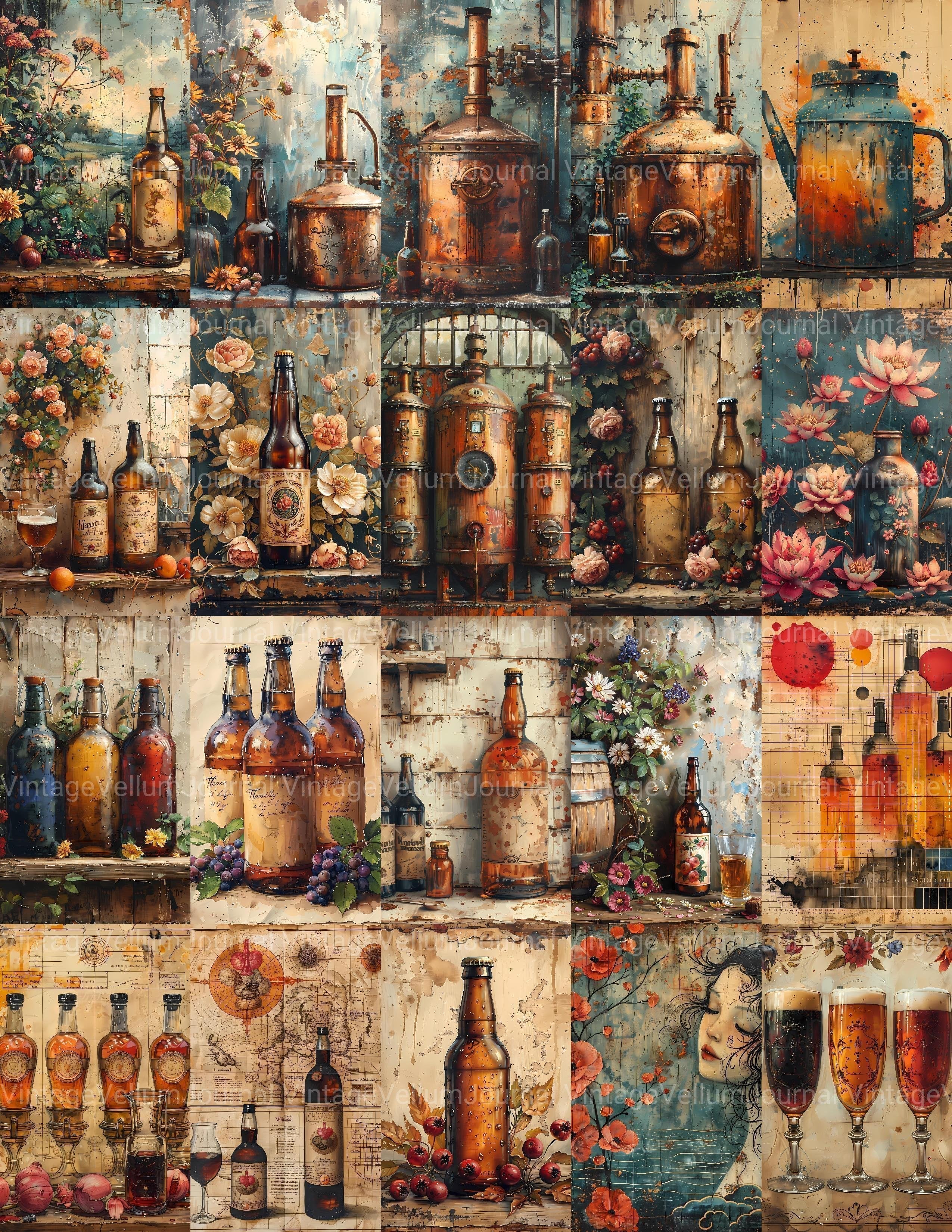 Homebrewing Junk Journal Pages - CraftNest - Digital Crafting and Art