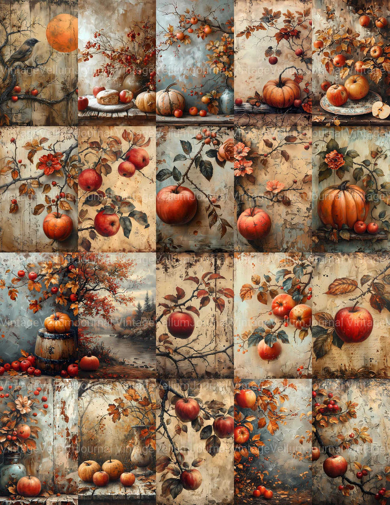 Autumn Apple Junk Journal Pages - CraftNest - Digital Crafting and Art