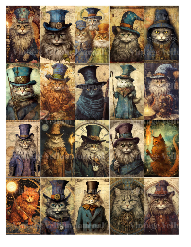 Wizard Cats Junk Journal Pages - CraftNest