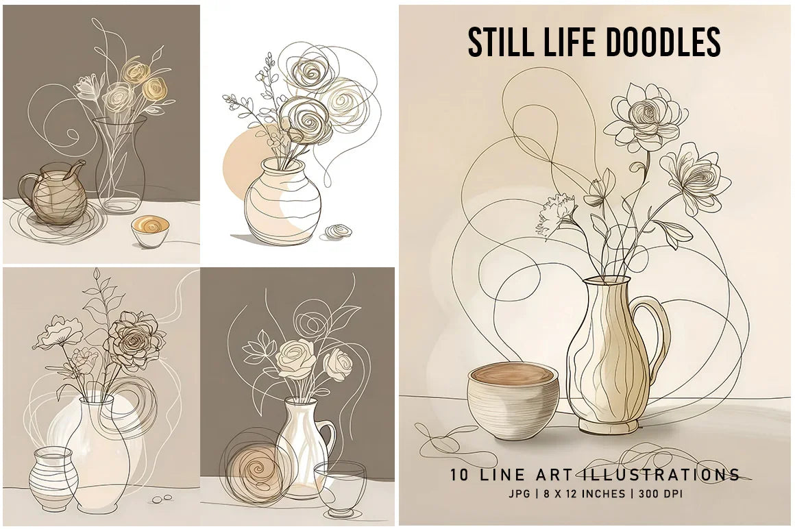 Still Life Doodles - Wall Art - CraftNest - Digital Crafting and Art