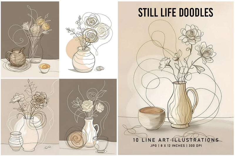 Still Life Doodles - Wall Art - CraftNest - Digital Crafting and Art