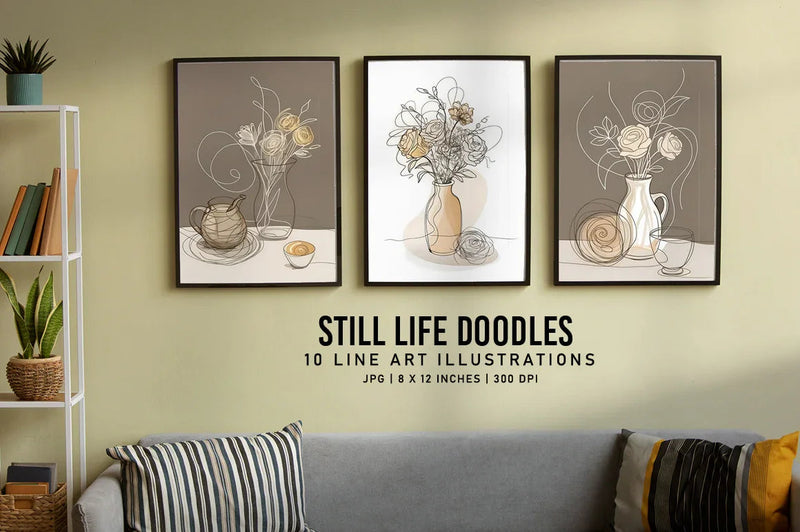 Still Life Doodles - Wall Art - CraftNest - Digital Crafting and Art