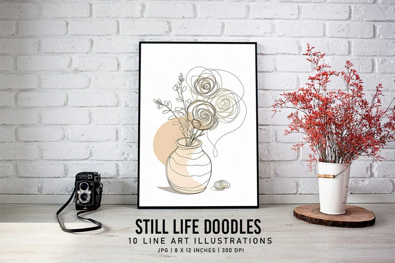 Still Life Doodles - Wall Art - CraftNest - Digital Crafting and Art