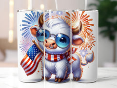 Patriotic Cute Cow Tumbler Wrap - CraftNest - Digital Crafting and Art