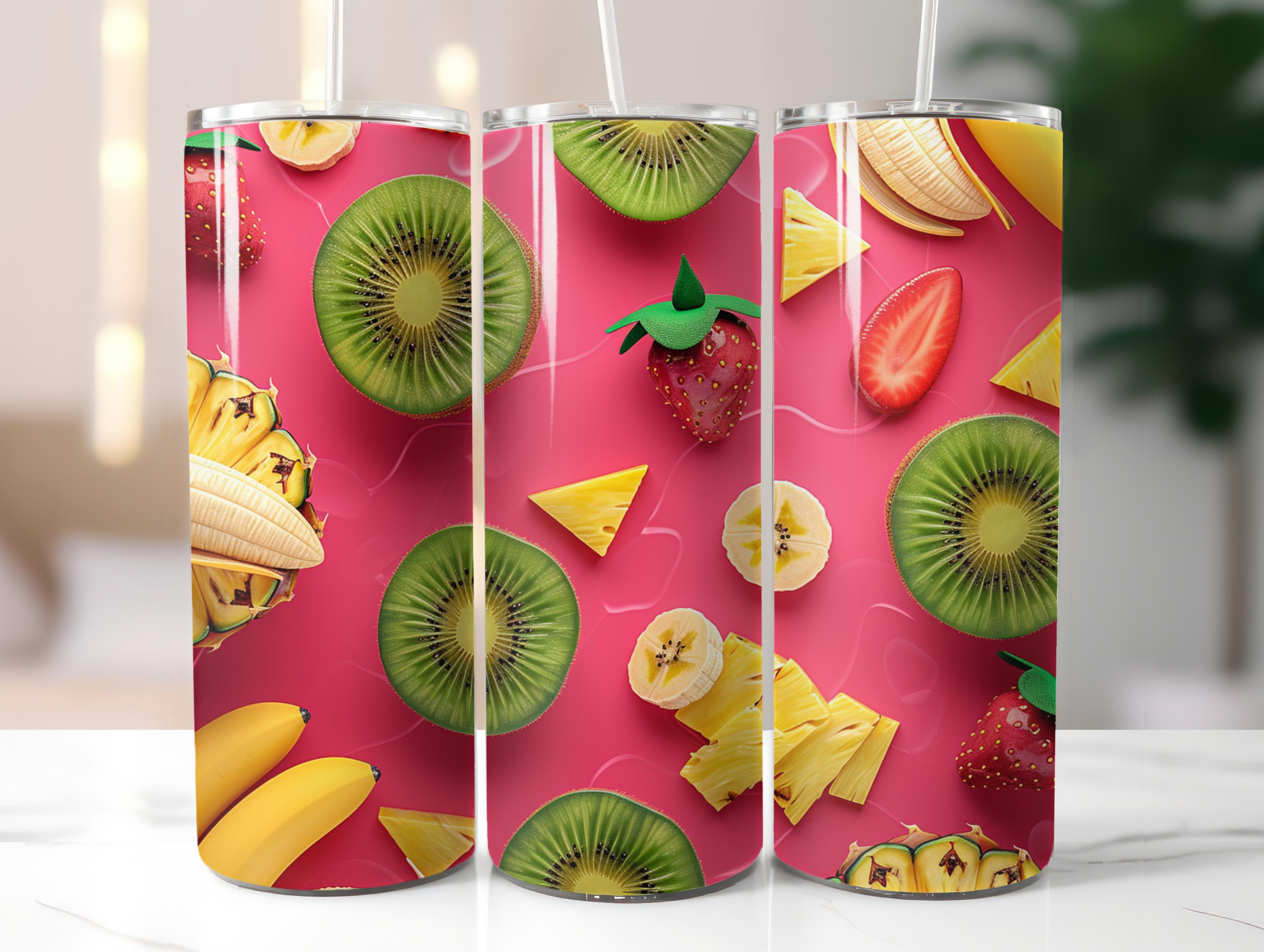 Tropical Fruit Pattern Tumbler Wrap - CraftNest - Digital Crafting and Art