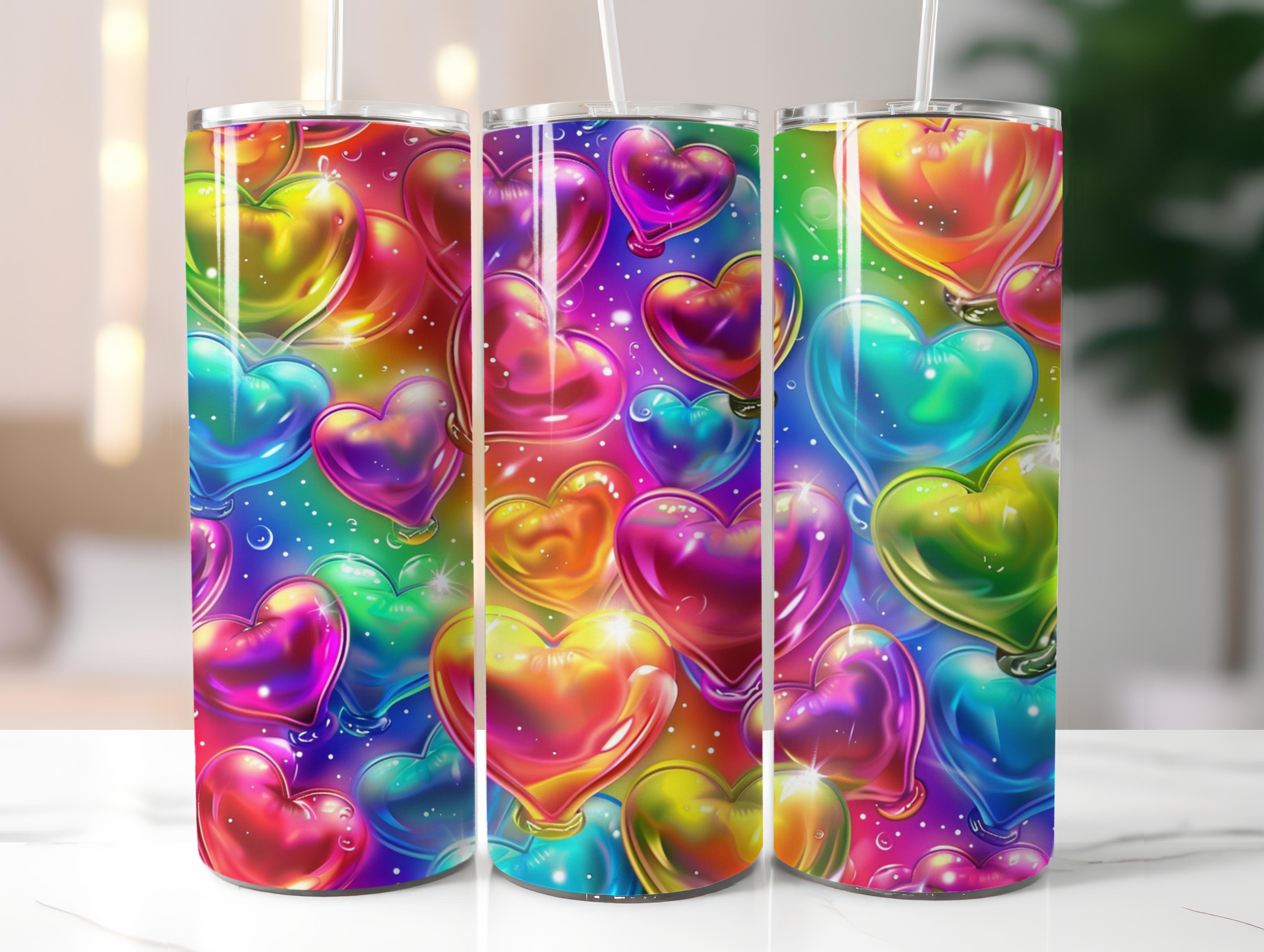 Vibrant Balloon Hearts Tumbler Wrap - CraftNest - Digital Crafting and Art