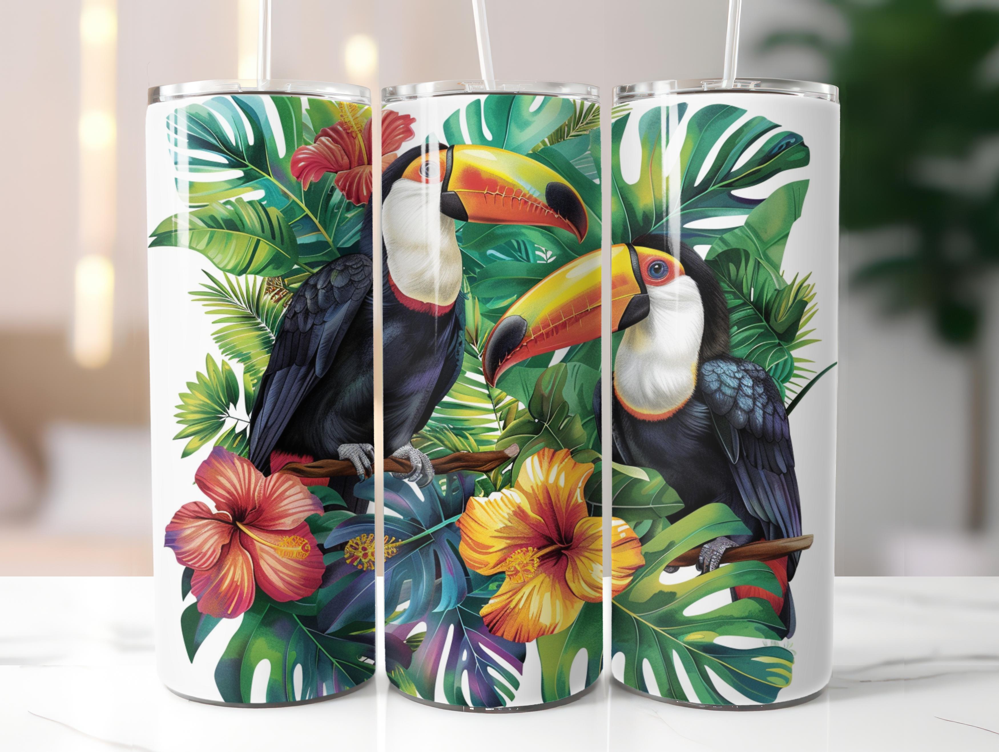 Tropical Toucan Paradise Tumbler Wrap - CraftNest - Digital Crafting and Art