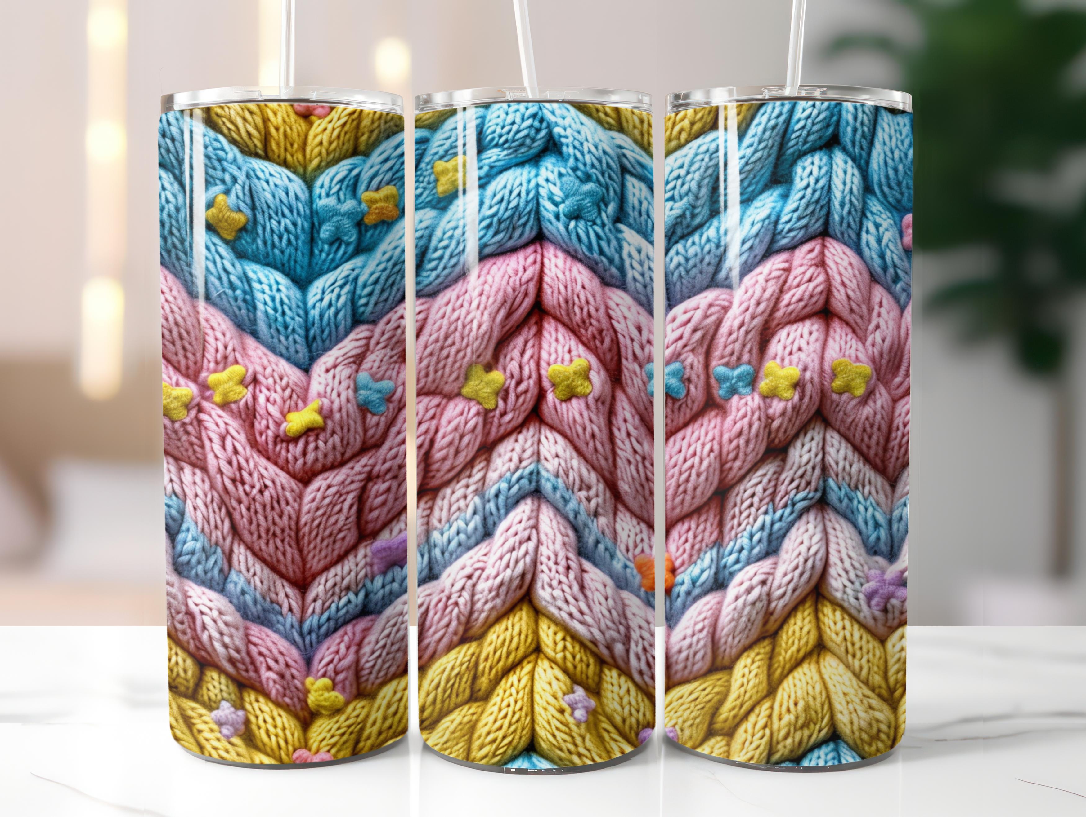 3D Knitting Patterns Tumbler Wrap - CraftNest - Digital Crafting and Art