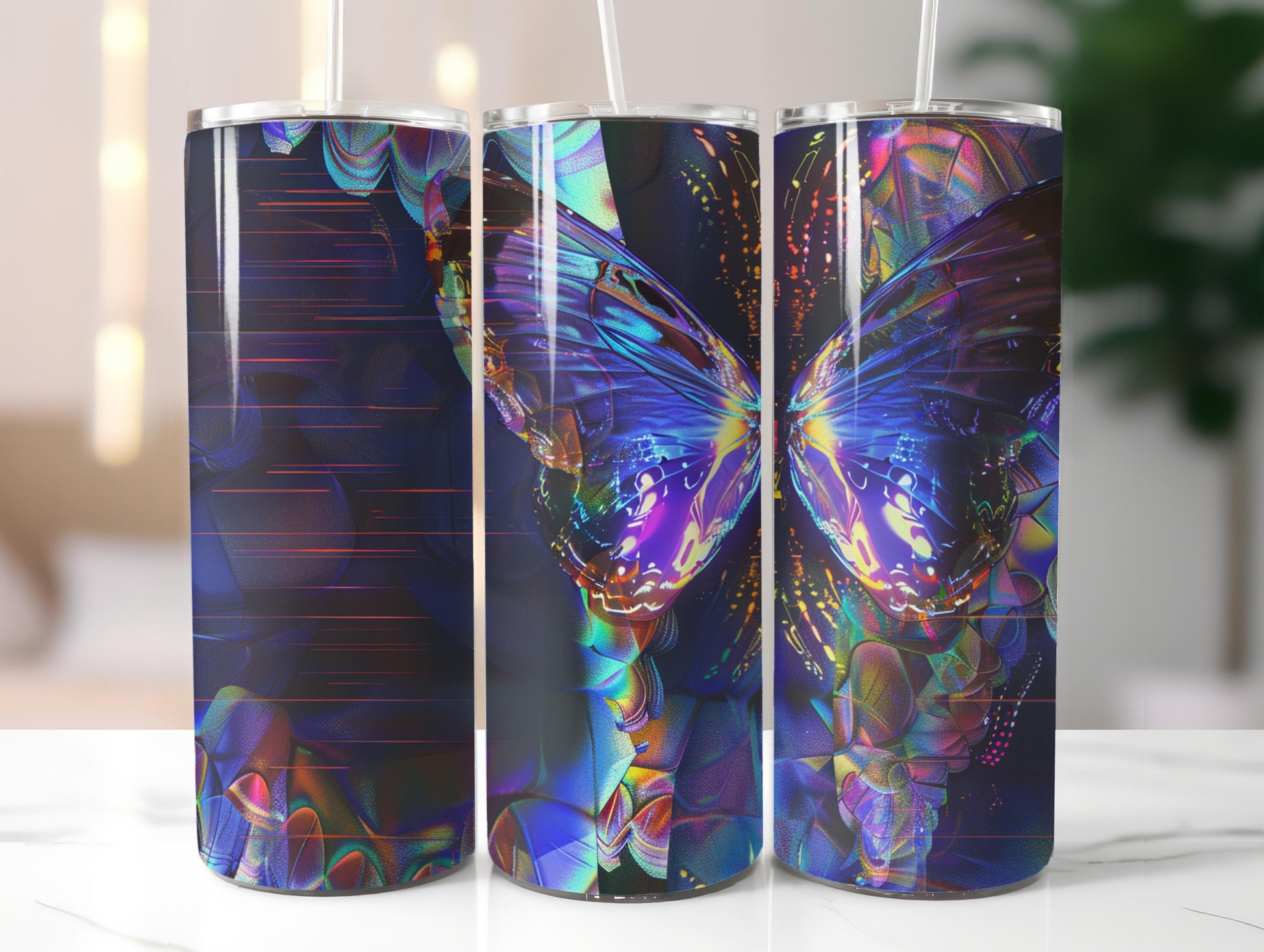Holographic Butterfly Tumbler Wrap - CraftNest - Digital Crafting and Art