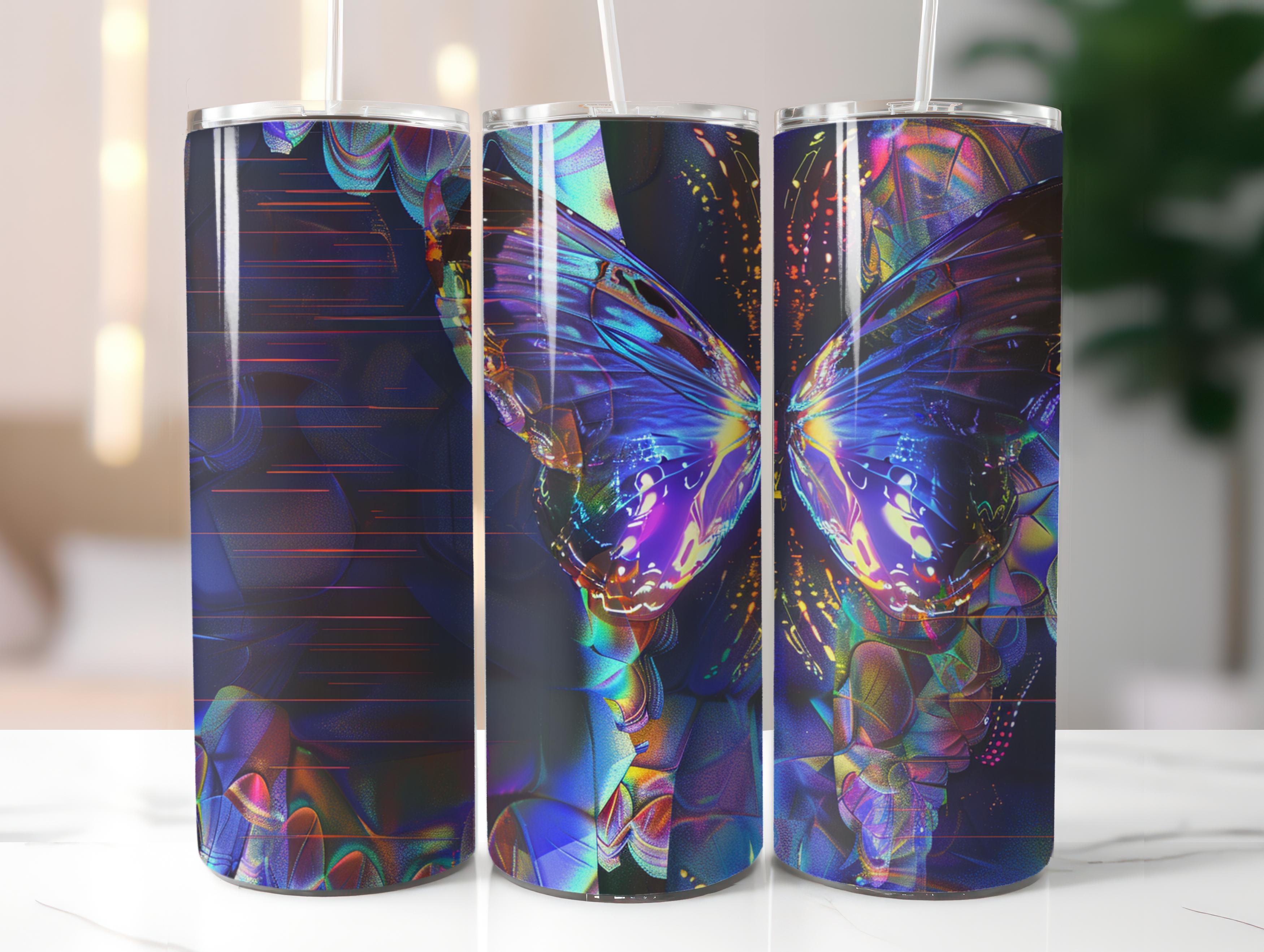Holographic Butterfly Tumbler Wrap - CraftNest - Digital Crafting and Art
