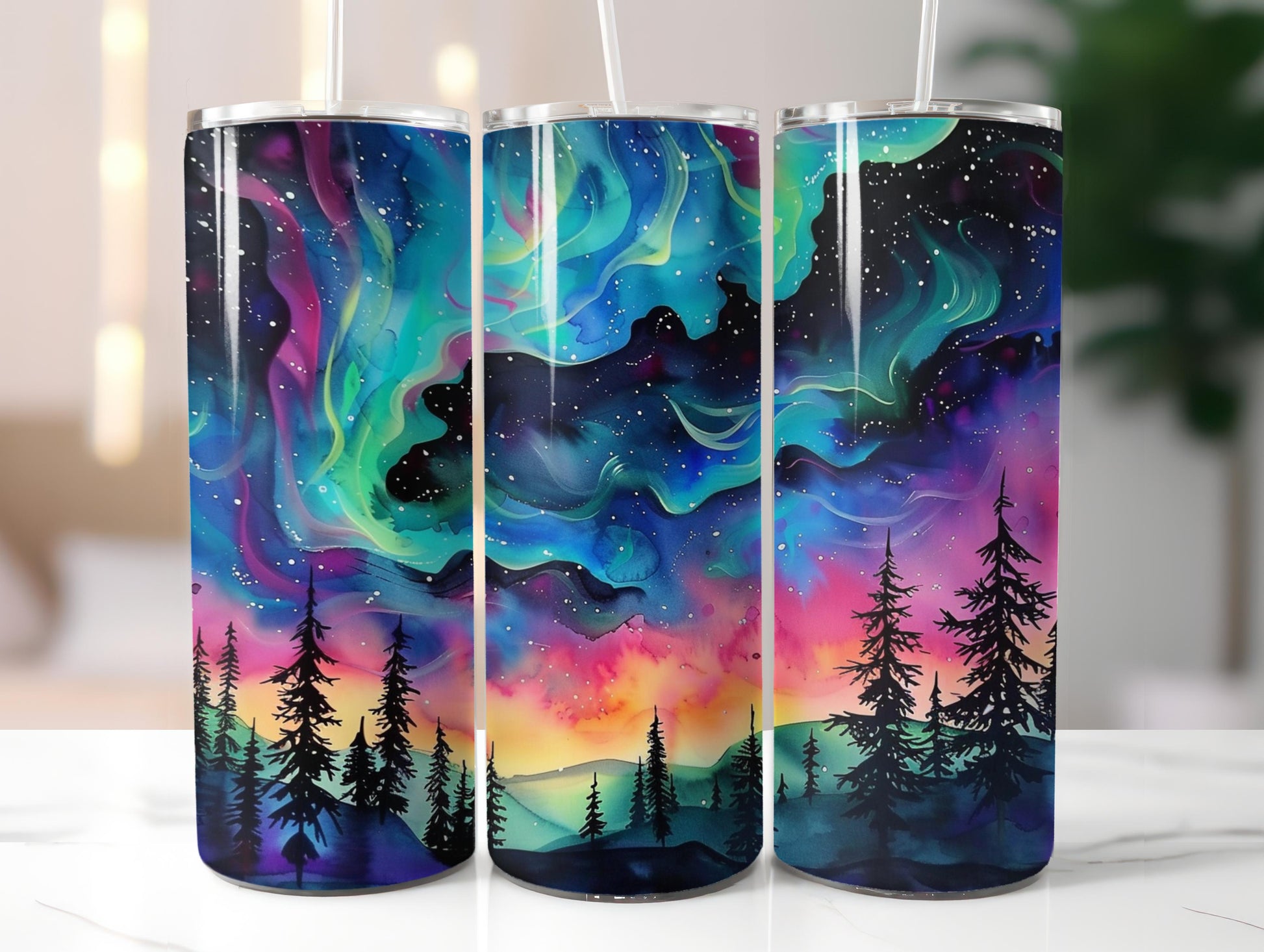 Northern Lights Tumbler Wrap - CraftNest - Digital Crafting and Art