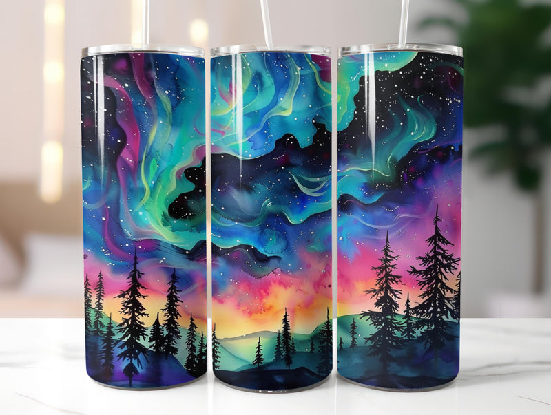 Northern Lights Tumbler Wrap - CraftNest - Digital Crafting and Art