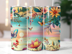 Tropical Sunset Paradise Tumbler Wrap - CraftNest - Digital Crafting and Art