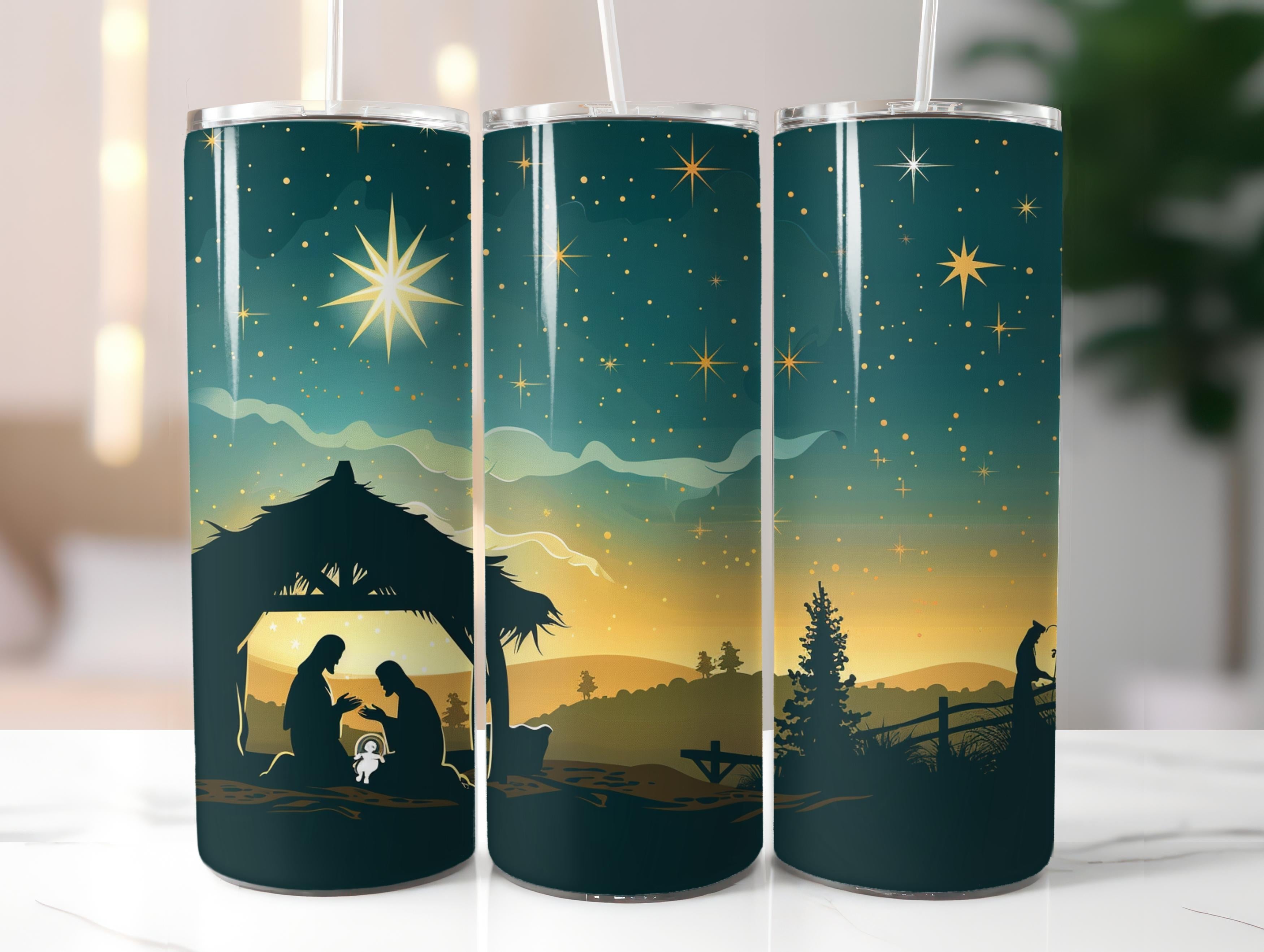 Nativity Scene Tumbler Wrap - CraftNest - Digital Crafting and Art