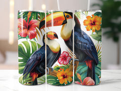 Tropical Toucan Paradise Tumbler Wrap - CraftNest - Digital Crafting and Art