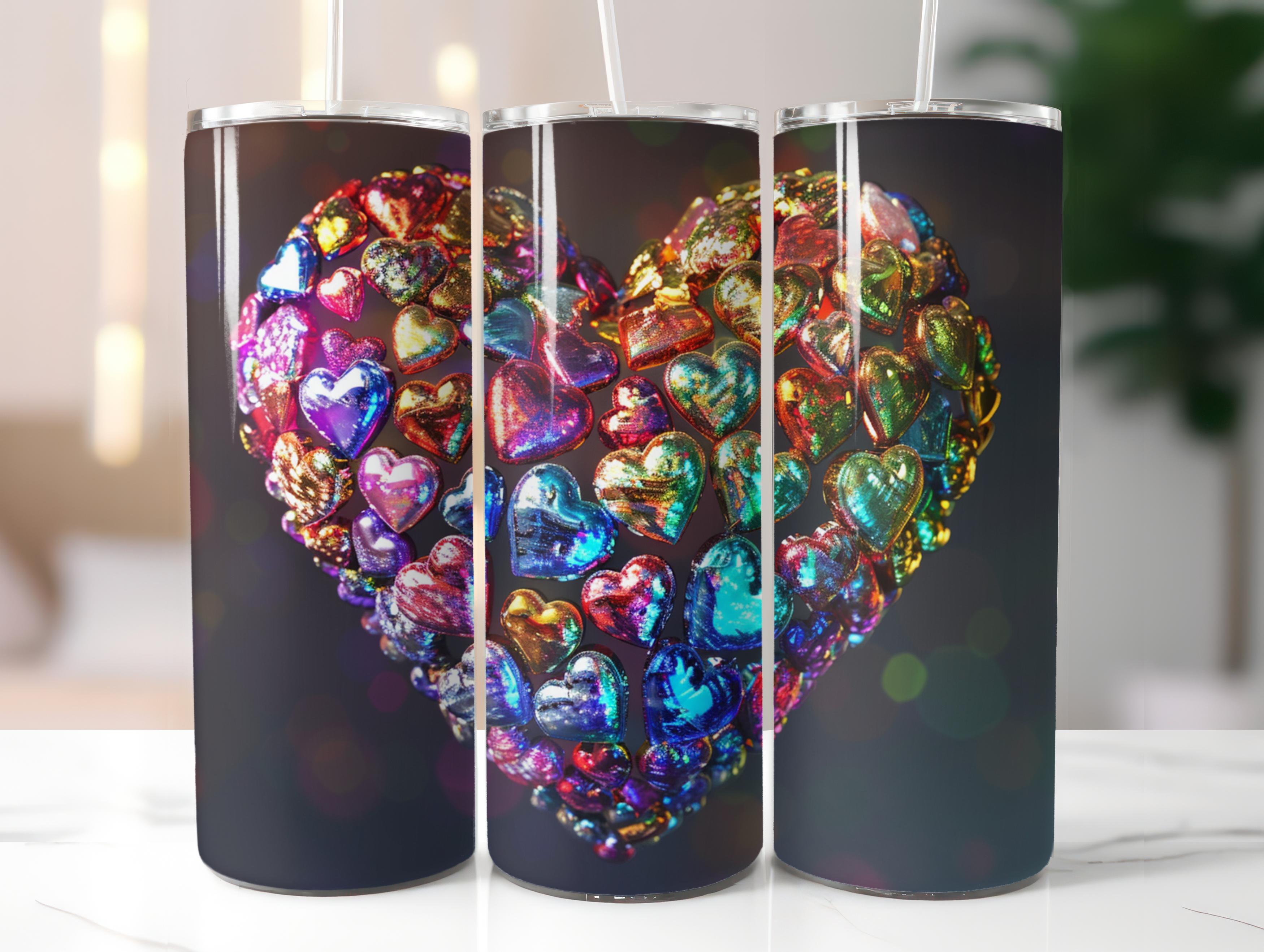 Colorful Hearts Tumbler Wrap - CraftNest - Digital Crafting and Art