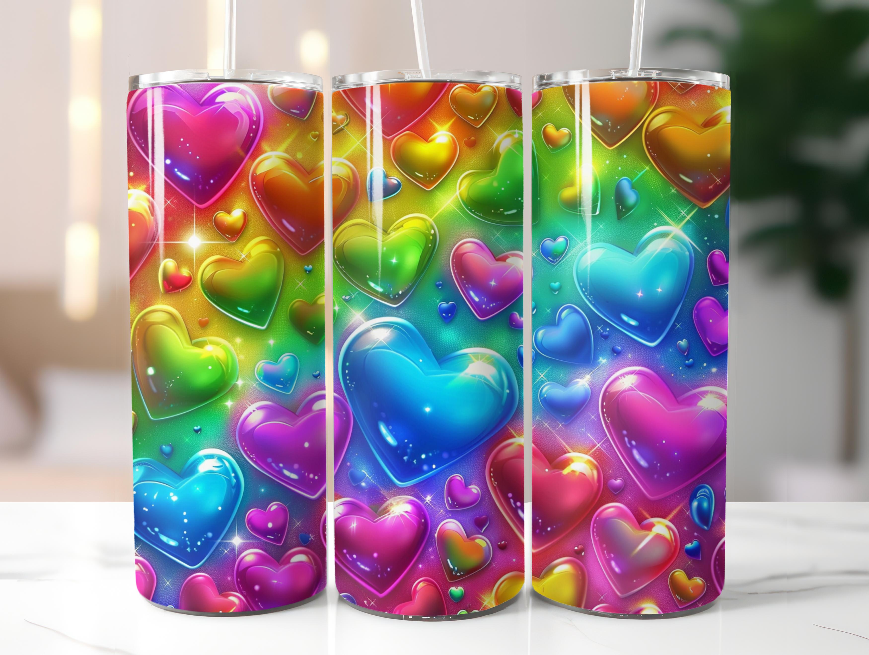 Vibrant Balloon Hearts Tumbler Wrap - CraftNest - Digital Crafting and Art