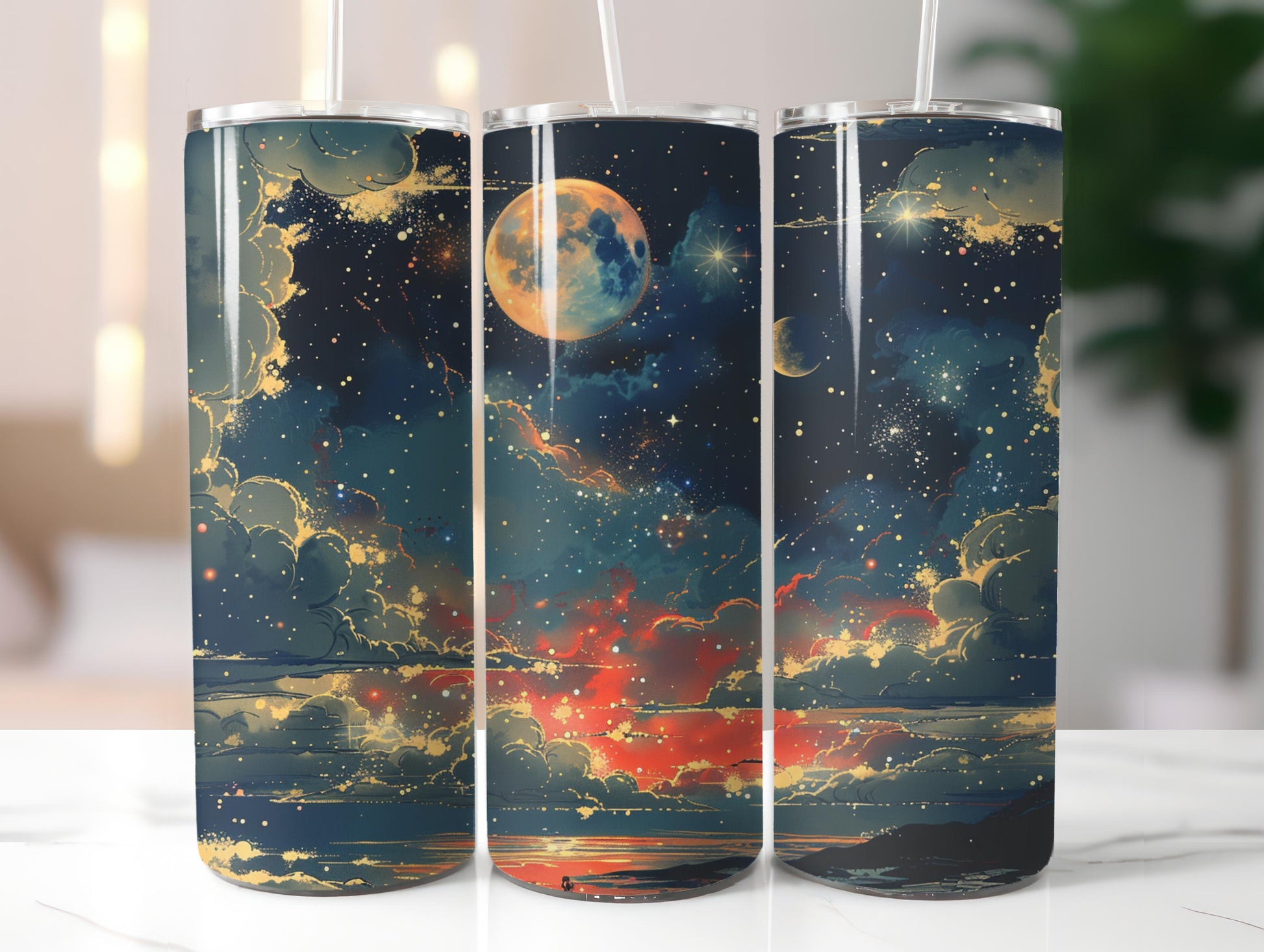 Celestial Night Sky Tumbler Wrap - CraftNest - Digital Crafting and Art