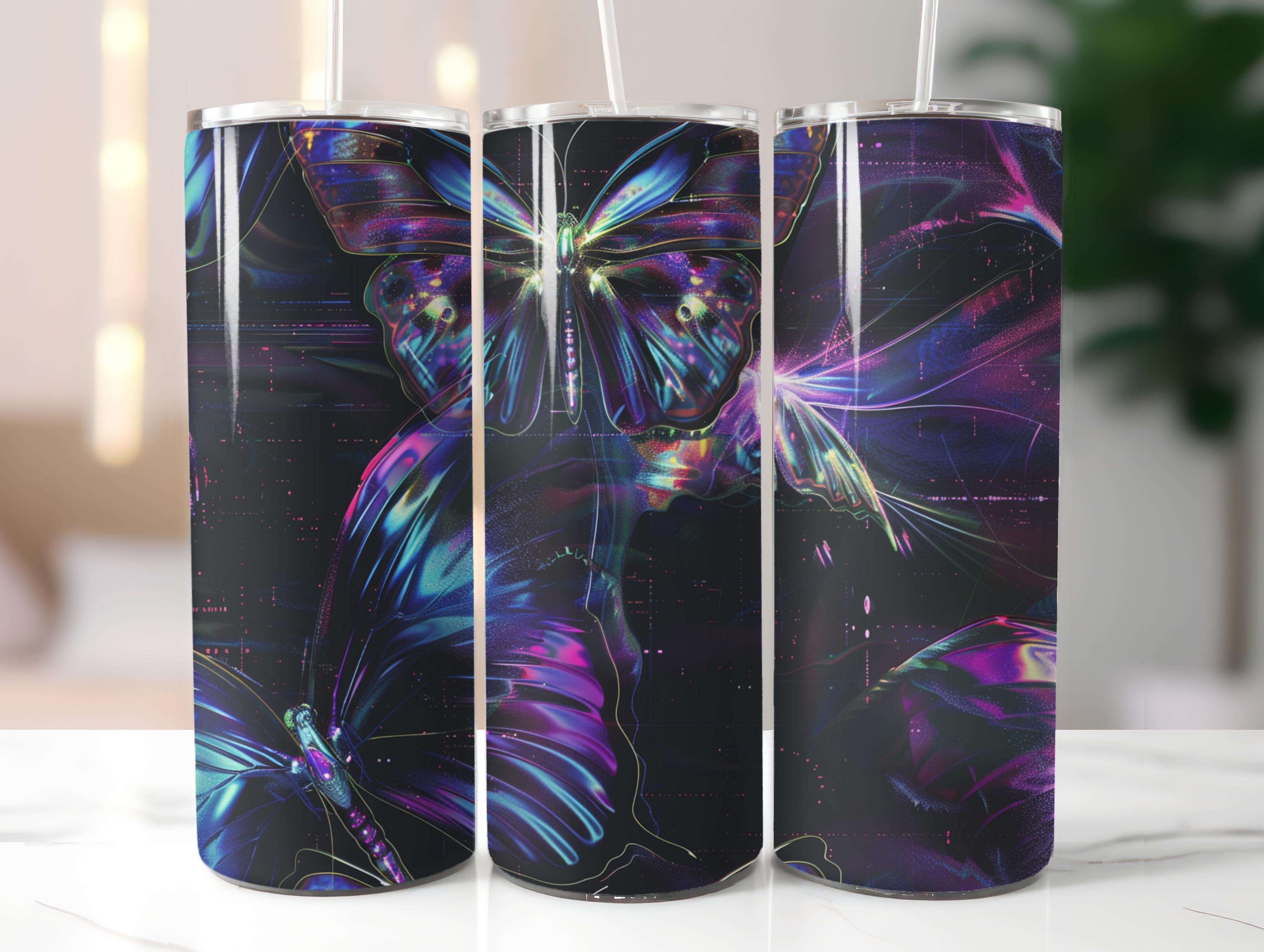 Holographic Butterfly Tumbler Wrap - CraftNest - Digital Crafting and Art