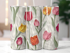 Paper Style Tulips Tumbler Wrap - CraftNest - Digital Crafting and Art