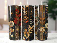 Golden Art Deco Floral Tumbler Wrap - CraftNest - Digital Crafting and Art