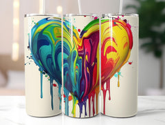 Dripping Rainbow Heart Tumbler Wrap - CraftNest - Digital Crafting and Art