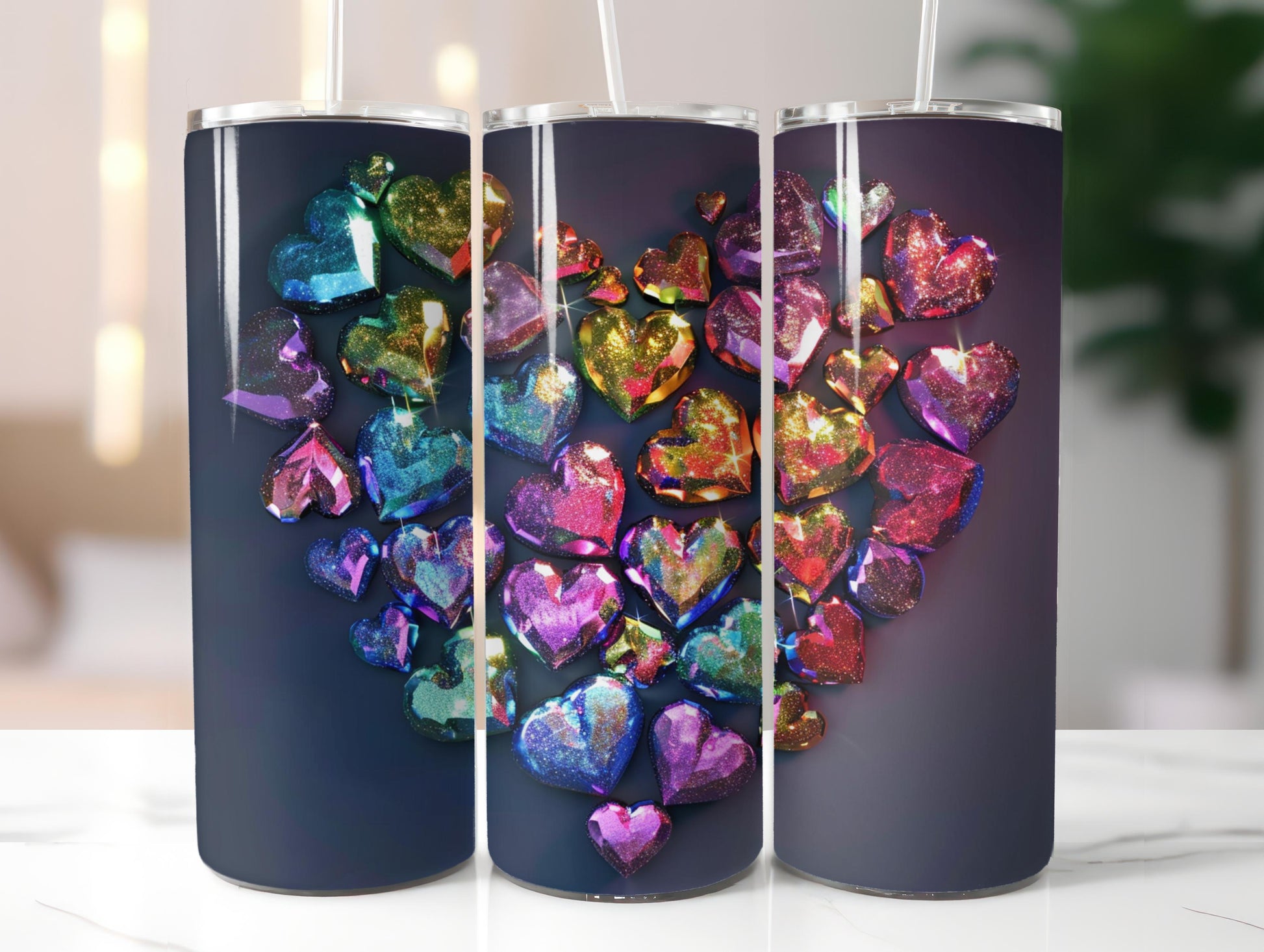 Colorful Hearts Tumbler Wrap - CraftNest - Digital Crafting and Art