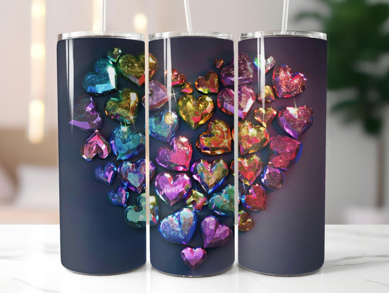 Colorful Hearts Tumbler Wrap - CraftNest - Digital Crafting and Art