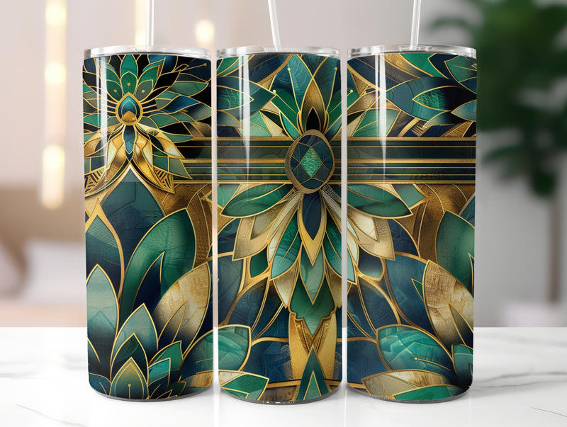 Art Deco Floral Tumbler Wrap - CraftNest - Digital Crafting and Art