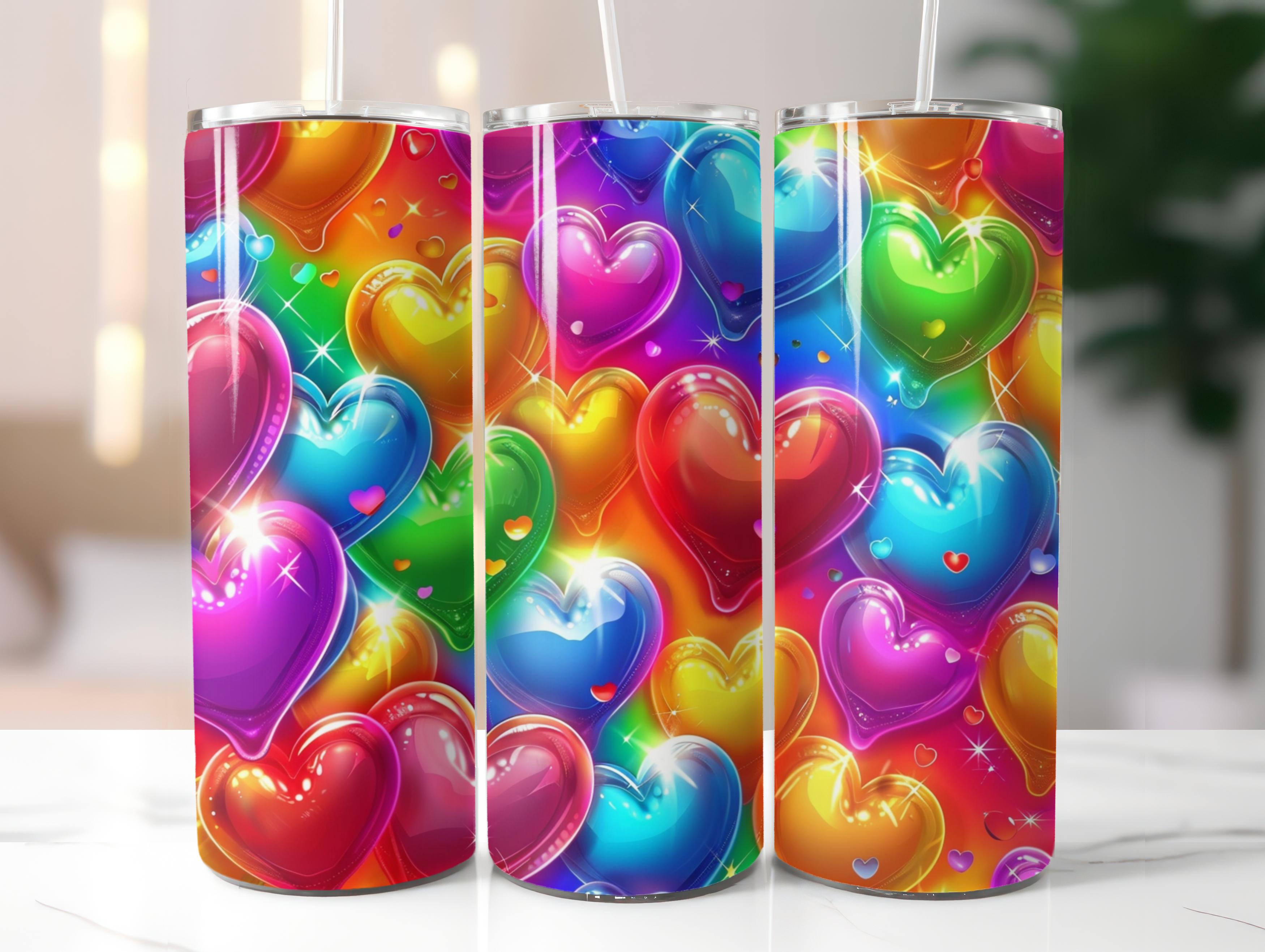 Vibrant Balloon Hearts Tumbler Wrap - CraftNest - Digital Crafting and Art