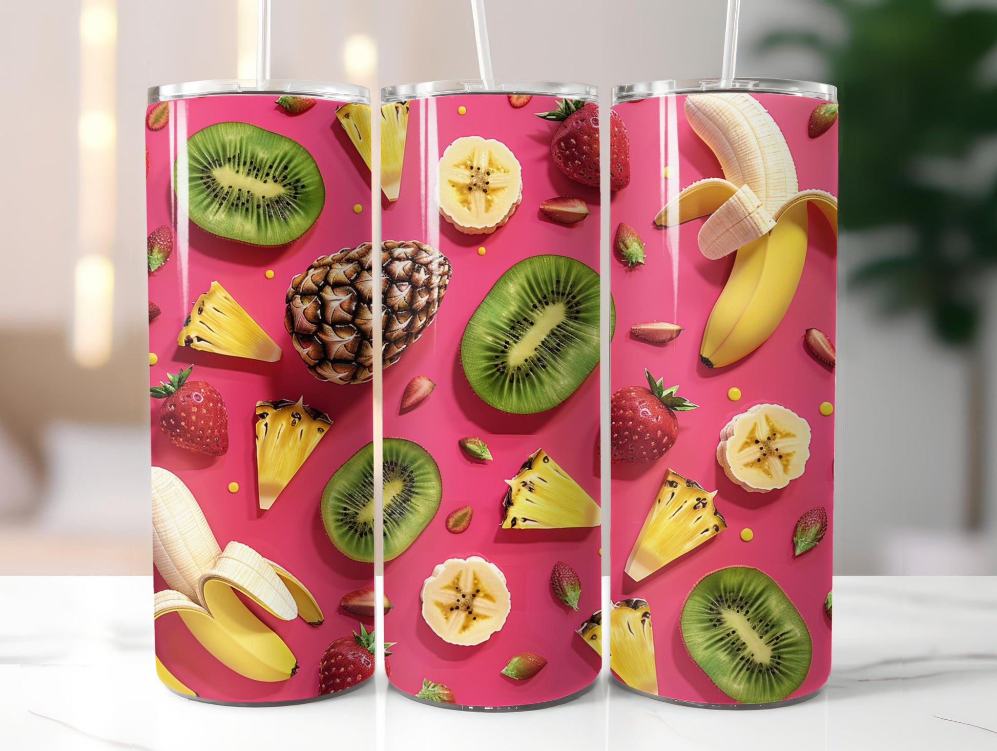 Tropical Fruit Pattern Tumbler Wrap - CraftNest - Digital Crafting and Art