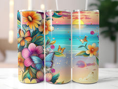 Tropical Sunset Paradise Tumbler Wrap - CraftNest - Digital Crafting and Art