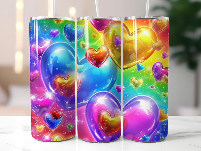 Vibrant Balloon Hearts Tumbler Wrap - CraftNest - Digital Crafting and Art