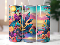 Tropical Sunset Paradise Tumbler Wrap - CraftNest - Digital Crafting and Art