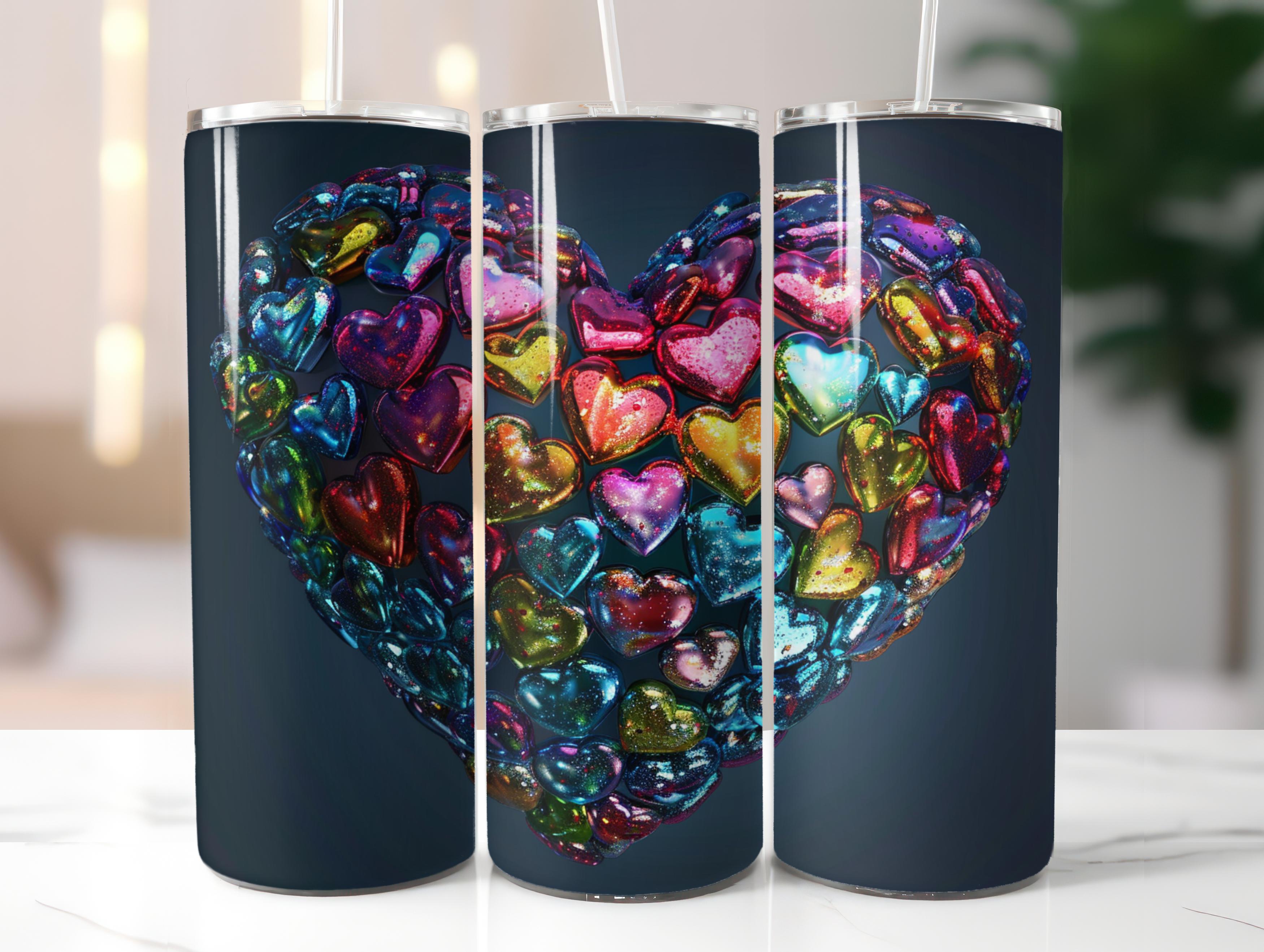 Colorful Hearts Tumbler Wrap - CraftNest - Digital Crafting and Art