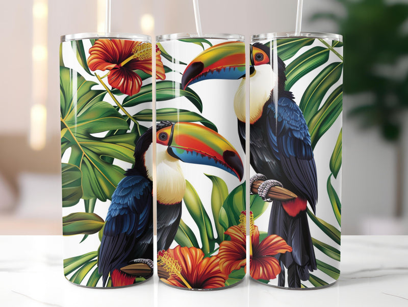Tropical Toucan Paradise Tumbler Wrap - CraftNest - Digital Crafting and Art