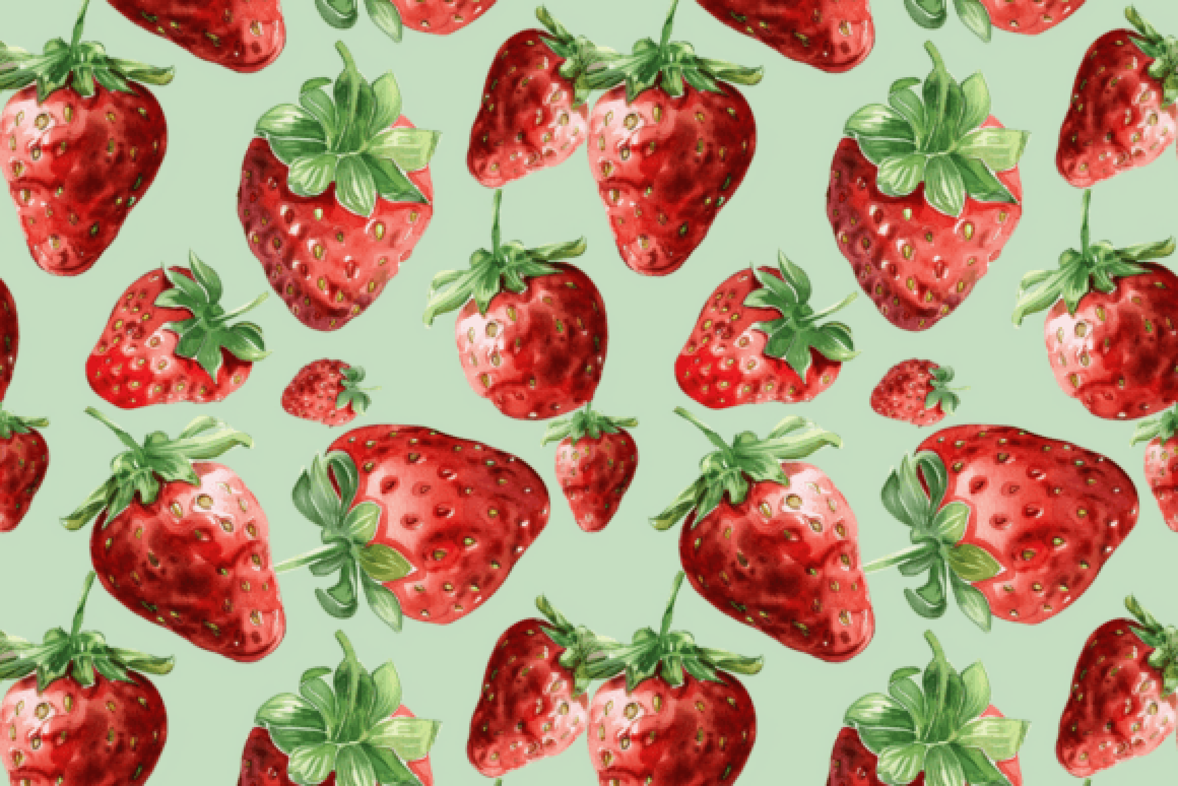 Strawberries Seamless Digital Paper