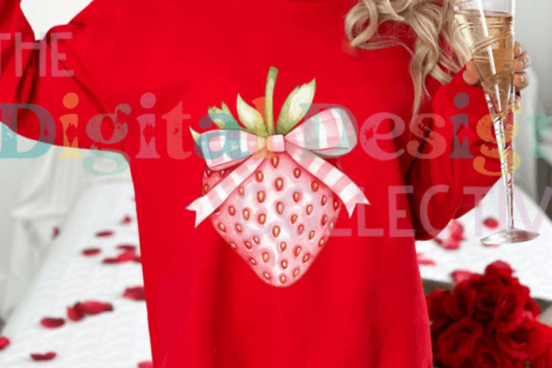 Strawberry Coquette Bow Design Clipart Bundle - CraftNest - Digital Crafting and Art