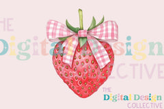 Strawberry Coquette Bow Design Clipart Bundle - CraftNest - Digital Crafting and Art