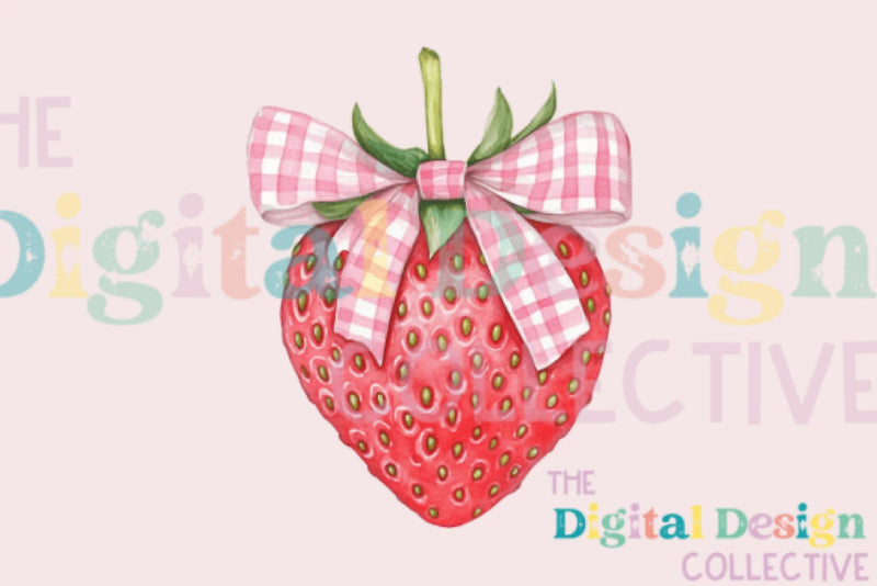 Strawberry Coquette Bow Design Clipart Bundle - CraftNest - Digital Crafting and Art