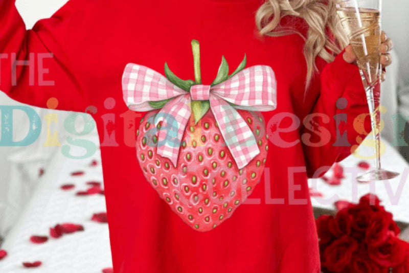Strawberry Coquette Bow Design Clipart Bundle - CraftNest - Digital Crafting and Art