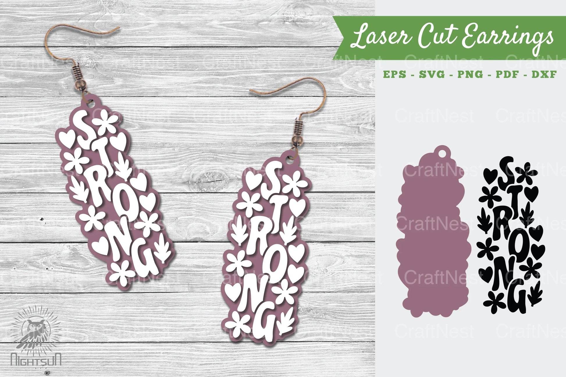 Strong Laser Cut Earrings SVG Bundle - CraftNest - Digital Crafting and Art