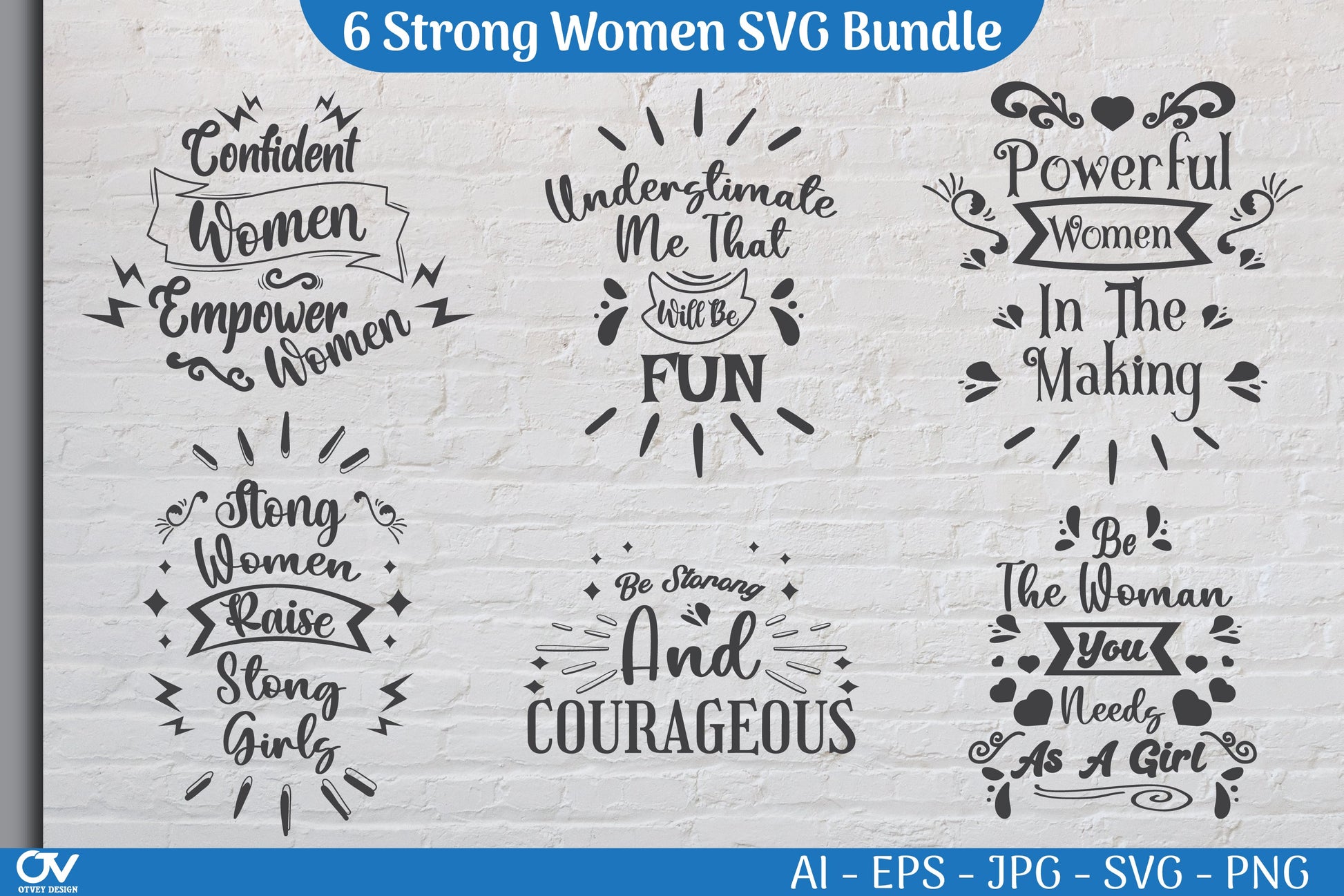 Strong Woman SVG Bundle 6 - CraftNest - Digital Crafting and Art